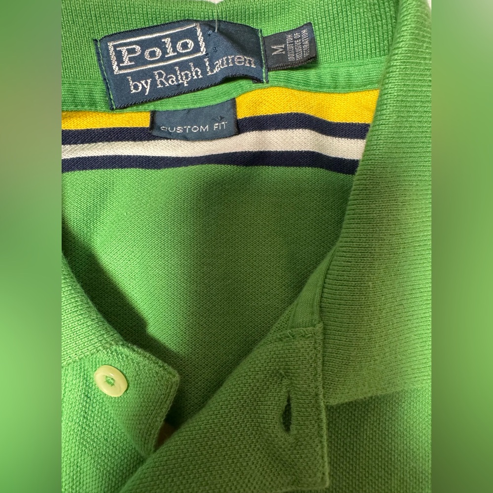 Polo by Ralph Lauren rugby Polo Shirt in Green with Yellow and Black Stripes